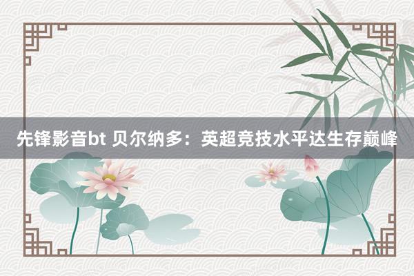 先锋影音bt 贝尔纳多：英超竞技水平达生存巅峰