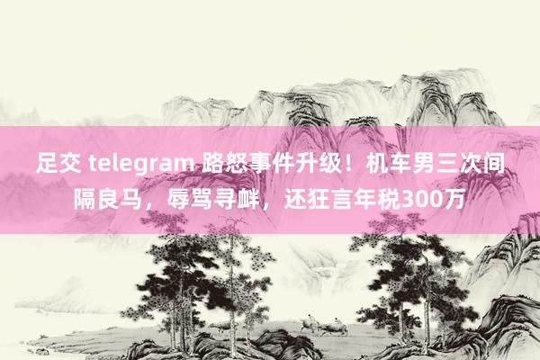 足交 telegram 路怒事件升级！机车男三次间隔良马，辱骂寻衅，还狂言年税300万